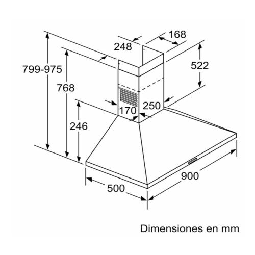 campana extractora Balay 3BC696MX 600mm