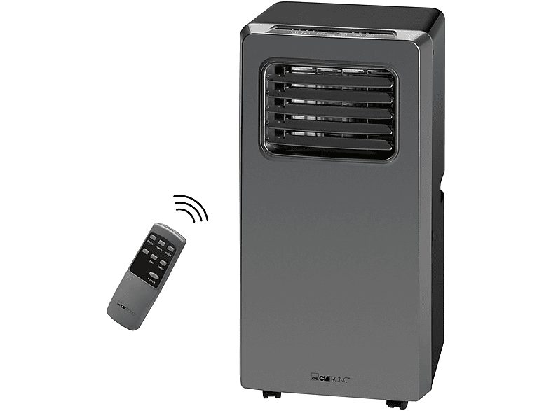 Aire acondicionado portátil - CLATRONIC 263808, 8000 fg/h, 2 velocidades, 70 m³, 65 dB(A), Gris