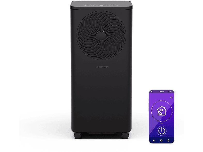 Aire acondicionado portátil - KLARSTEIN Aero Ring, 7000 fg/h, 25 m², 64 dB(A), Negro