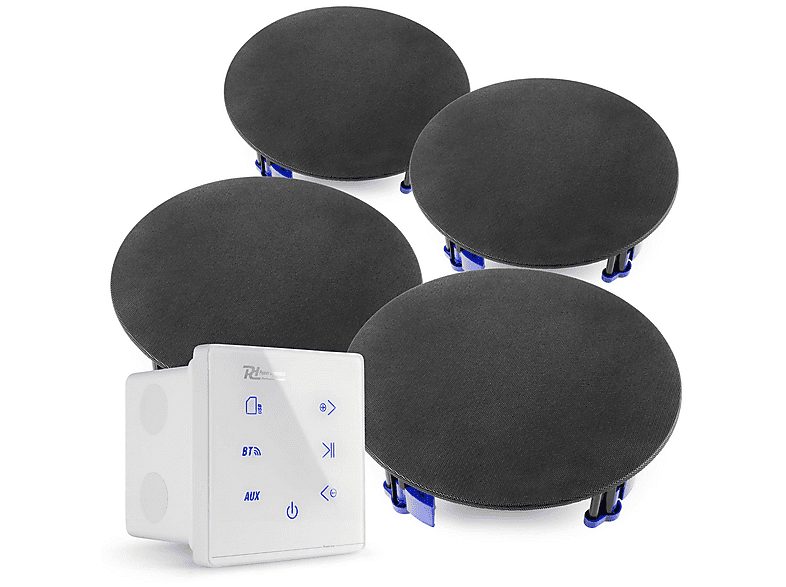 Altavoz de gran potencia  - A100W + 4x speakers POWER DYNAMICS, White