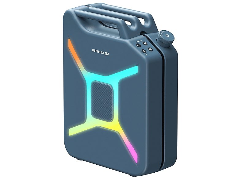 Altavoz de gran potencia  - Go - Sonido Surround 360°, Iluminación RGB, Exteriores ULTIMEA, Azul