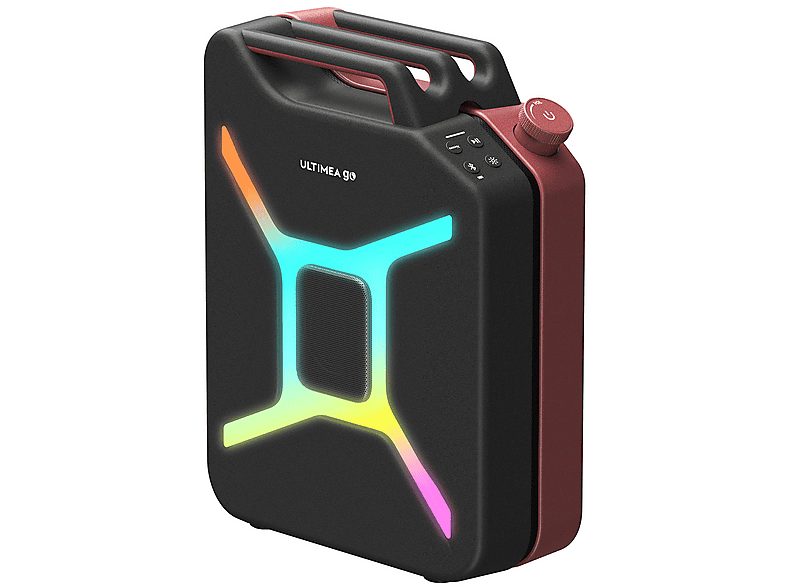 Altavoz de gran potencia  - Go - Sonido Surround 360°, Iluminación RGB, Exteriores ULTIMEA, Rojo