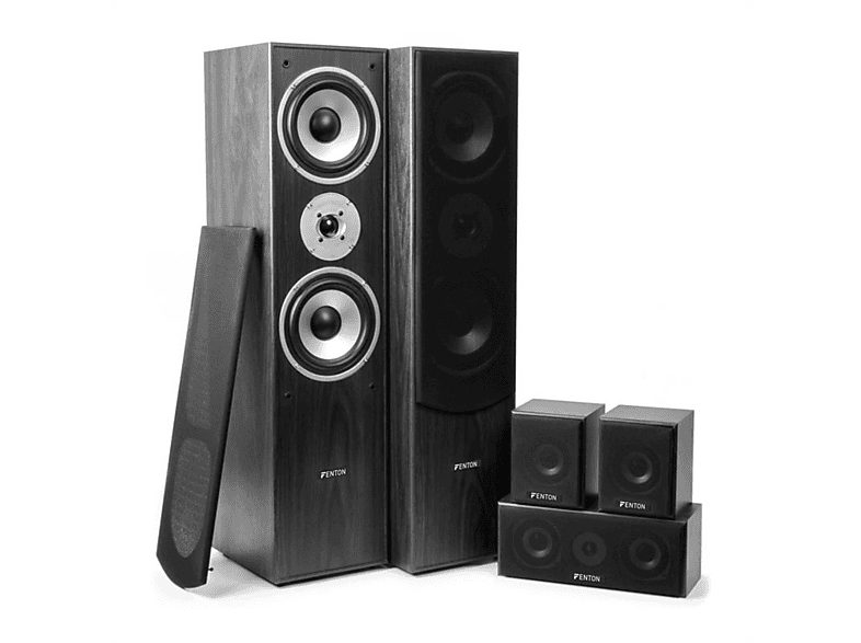 Altavoz de suelo - FENTON HF5B, 335 W, 5.0 canales, Negro