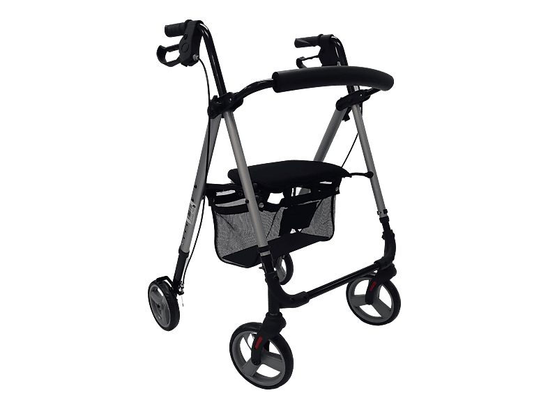 Andador - TRÉBOL ADVANCE plegable con Frenos, Asiento y Cesta, Negro