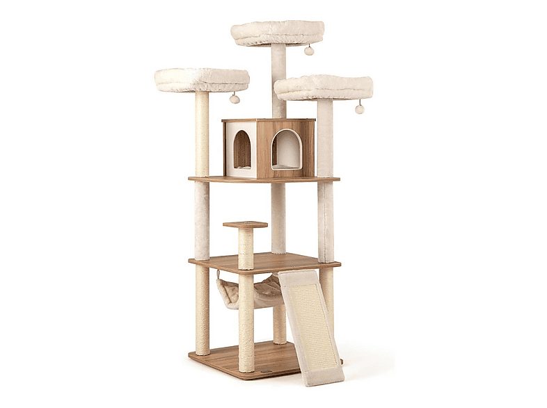 Árbol para gatos - NORTHIO 36867, para Gato, Beige
