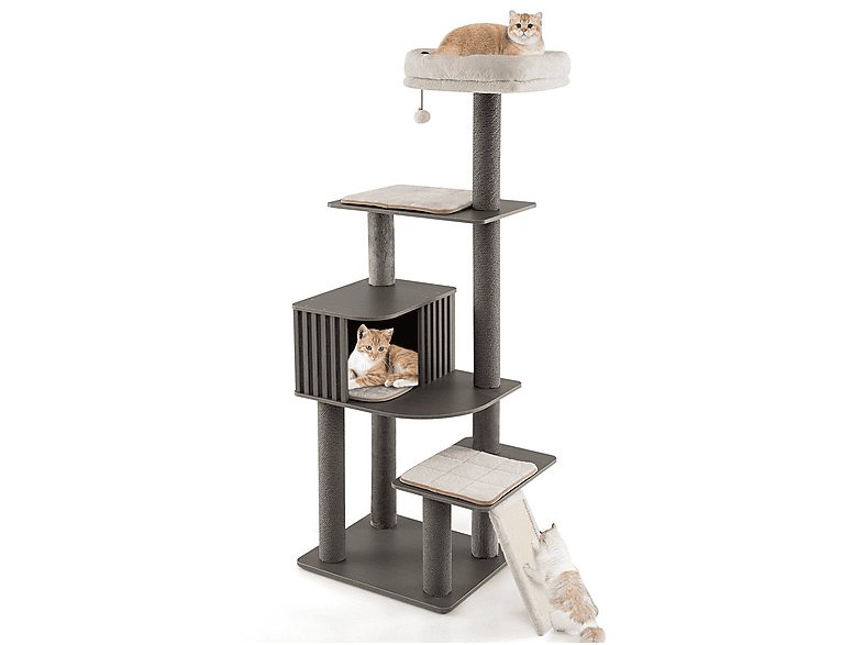 Árbol para gatos - NORTHIO 42035, para Gato, Gris