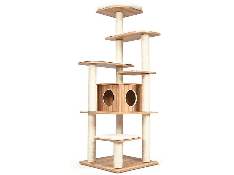 Árbol para gatos - NORTHIO 59716, para Gato, Beige y natural