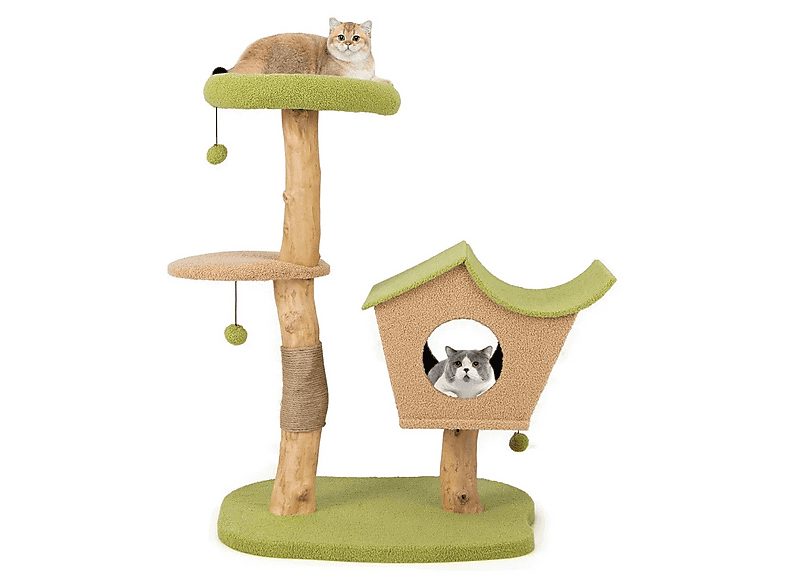 Árbol para gatos - NORTHIO 75235, para Gato, Verde