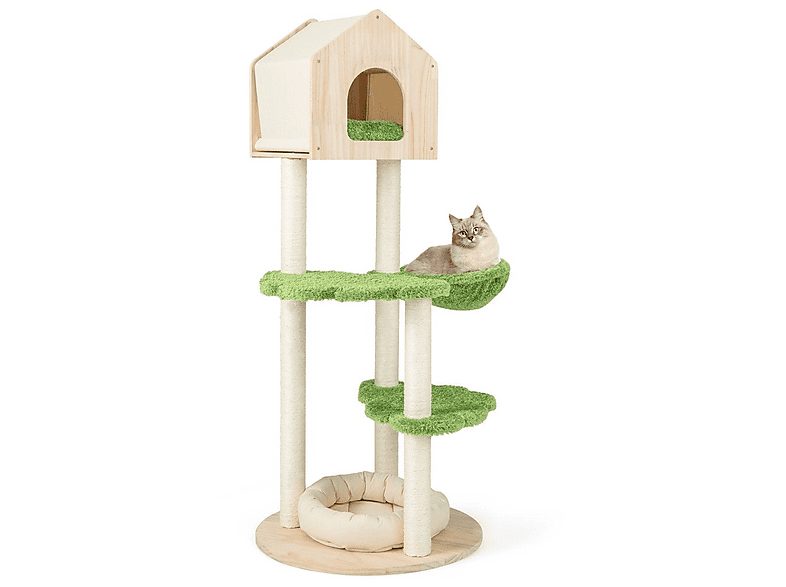 Árbol para gatos - NORTHIO 75860, para Gato, Verde y beige