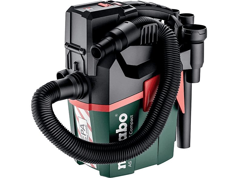 Aspirador con bolsa - METABO 602029850, 400 W, Depósito 6 l, Negro