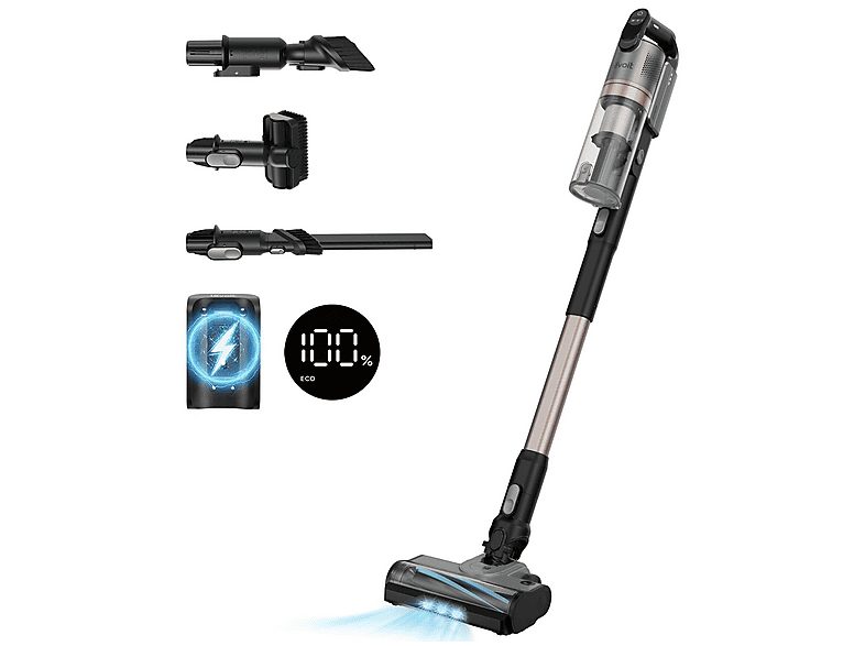 Aspirador escoba - LEVOIT LVAC-300, 240 W, Potencia de succión 90 AirWatt, Depósito 0,75 ml, Autonomía 60.0 min, Negro