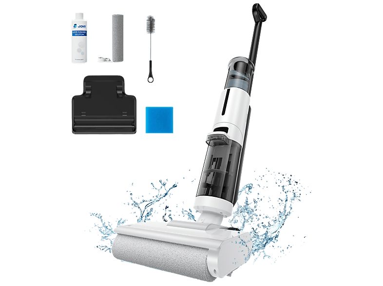 Aspirador escoba seco y húmedo - JONR ED12 LITE, 200 W, Potencia de succión 8 kPa, Depósito 750ml, Blanco