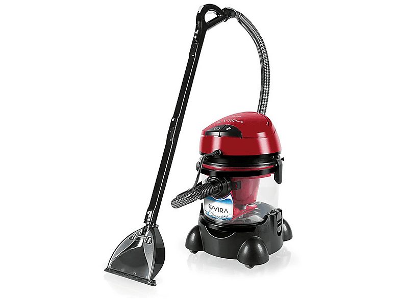 Aspirador sin bolsa - MPM MOD-22, Lava-aspiradora con Limpiador de Tapiceria para Coche, Humedo Seco, 10L, Profesional, Filtro, 2400 W, Potencia de succión 210 AirWatt, Depósito 10 l, Rojo