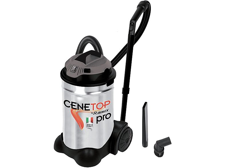 Aspirador sin bolsa - RIBIMEX 39602051, 1,200 W, Depósito 30 l, Inox