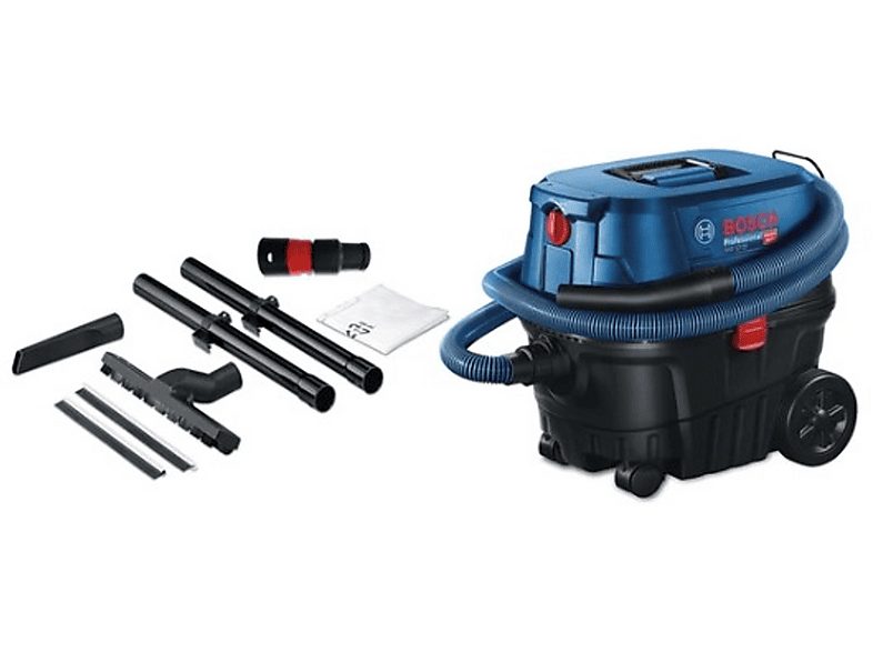 Aspiradora con función fregado - BOSCH 060197C100, 1250 W, Potencia de succión 20 kPa, Depósito 25 l, Azul Negro
