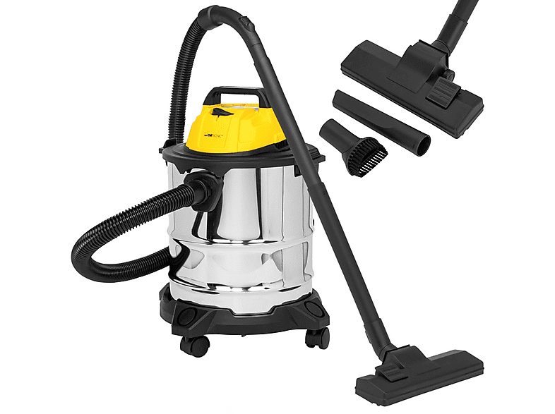 Aspiradora seco y húmedo - CLATRONIC 263978, 1200 W, Potencia de succión 1200 W, Depósito 20 l, Inox
