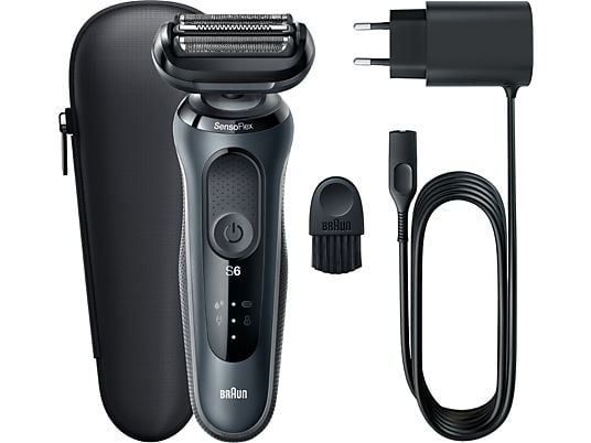 Afeitadora - BRAUN 432920, 50 min, Cabezal pivotante SensoFlex testado dermatológicamente y láminas SensoFoil que permiten una adaptación a baja presión para ofrecer un afeitado apurado y suave, Negro