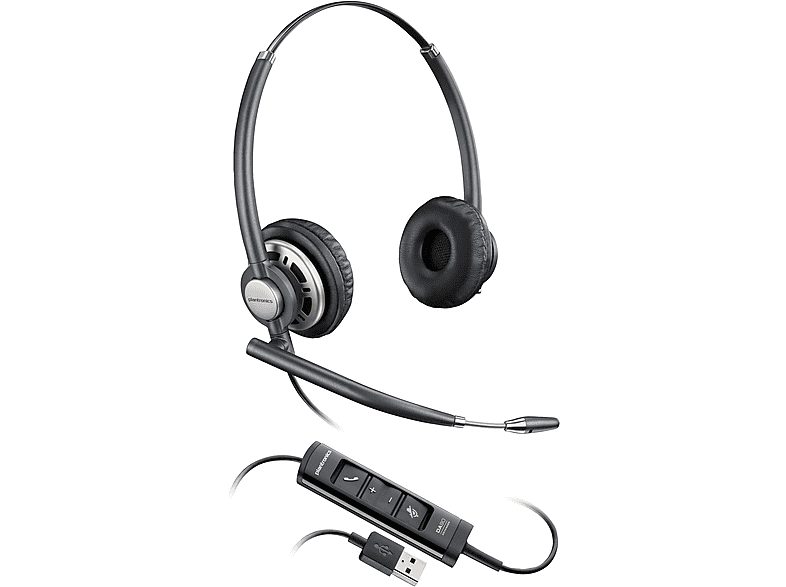 Auriculares de diadema con cable  - EncorePro 725 USB-A Stereo Headset TAA POLY, Circumaurales, Negro