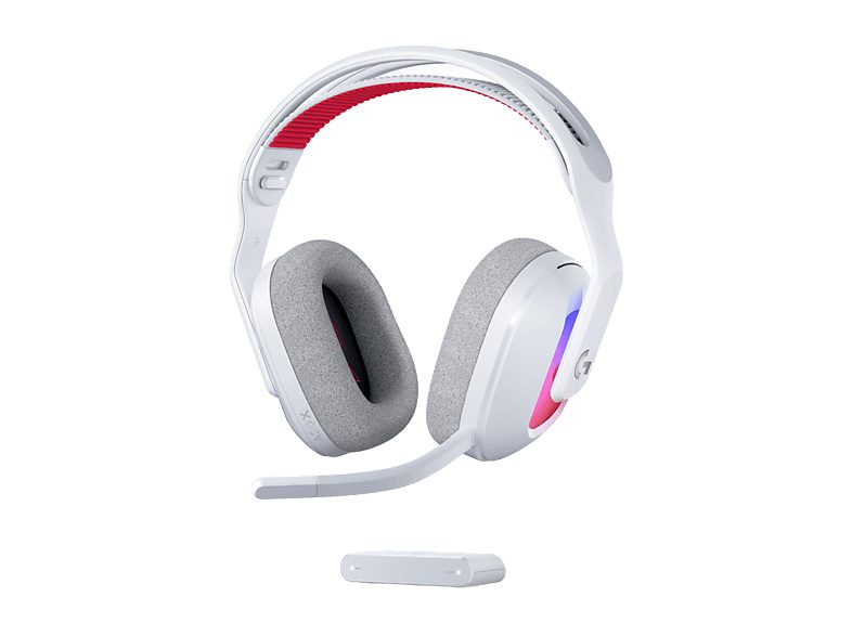 Auriculares gaming - Logitech G A20 X Lightspeed, Bluetooth, PS5-XBOX-Switch-PC, Playsync, Micrófono extraíble, Personalizable, Lightsync, Blanco