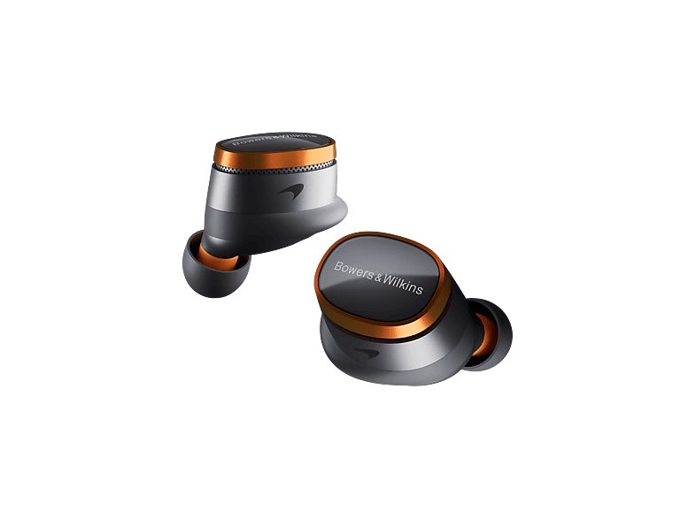 Auriculares True Wireless - Bowers & Wilkins Pi8 McLaren Edition, Cancelación de Ruido Activa, Autonomía 6.5 h, Gris y naranja