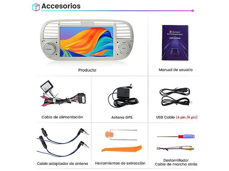 1:autorradio-1-din-para-fiat-500-2007-2015-carplay-android-auto-64gb-junsun-9-2usb-fig-reaccionario-1.jpg|2:autorradio-1-din-para-fiat-500-2007-2015-carplay-android-auto-64gb-junsun-9-2usb-fig-reaccionario-2.jpg|3:autorradio-1-din-para-fiat-500-2007-2015-