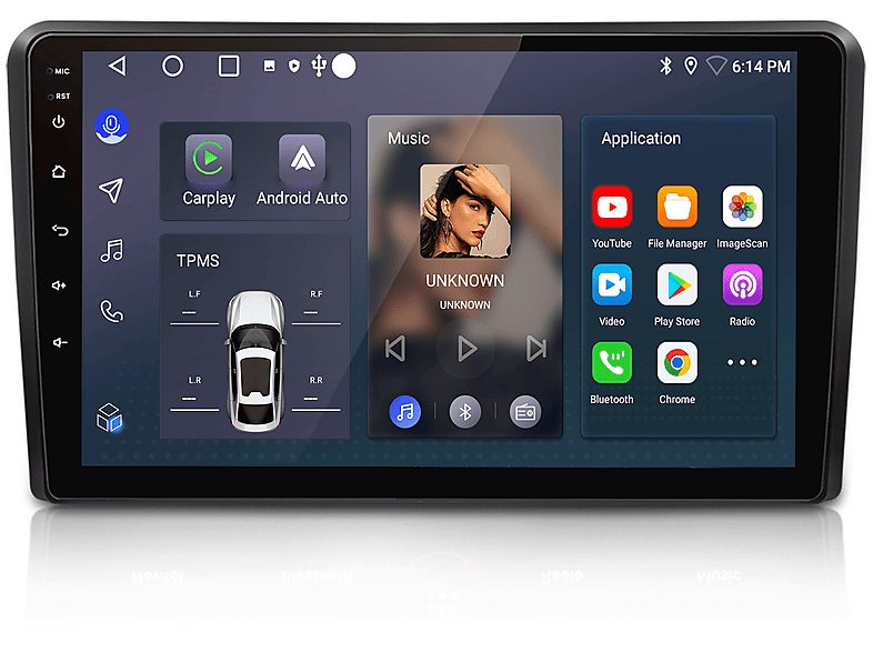 Autorradio  - 2 DIN para Audi A3 S3 RS3 (2003-2013) Carplay Android Auto 64GB JUNSUN, 9 "", 2*USB, black