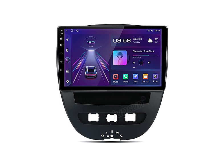 Autorradio  - 2 DIN para Peugeot 107 2005-2014 CARPLAY Android Auto 32GB JUNSUN, 10,1 "", 2*USB, black