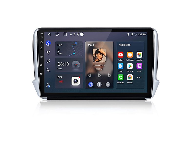 Autorradio  - 2 DIN para Peugeot 2008 2013-2017 Carplay Android Auto 64GB JUNSUN, 10,1 "", 2*USB, black