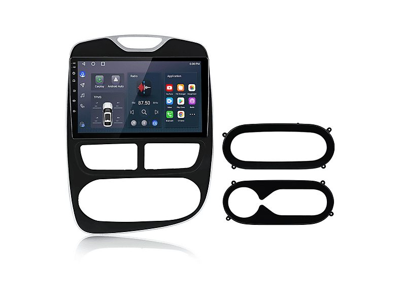 Autorradio  - 2 DIN para Renault Clio 4 (2012-2016) Carplay Android Auto 64GB JUNSUN, 10,1 "", 2*USB, black