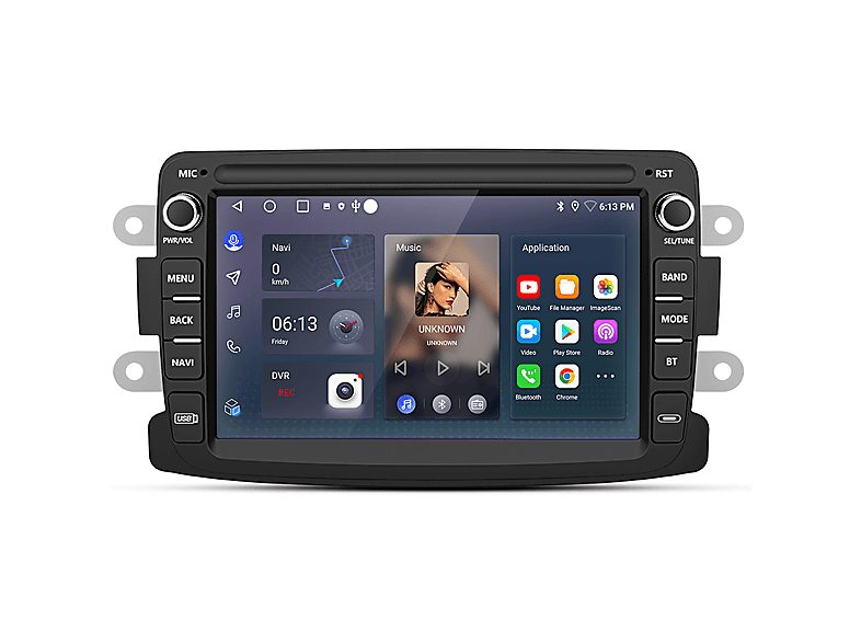 Autorradio  - 2 DIN para Renault Dacia Duster (2013-2017) CARPLAY Android Auto 64GB JUNSUN, 7 "", 2*USB, black