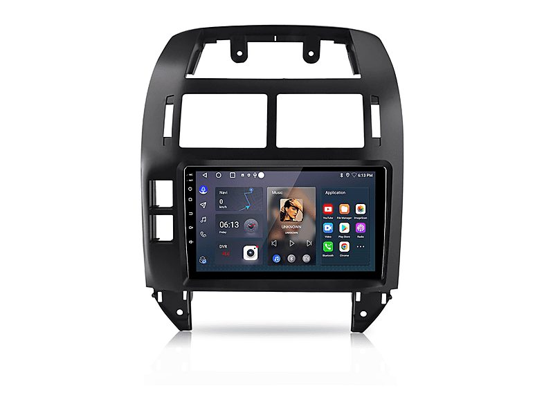 Autorradio  - 2 DIN para Volkswagen Polo 2001-2009 CARPLAY Android Auto 64GB JUNSUN, 9 "", 2USB, black