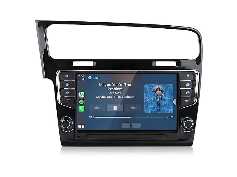 Autorradio  - 2 DIN para VW Golf VII MK7 (2013-2020) CARPLAY Android Auto 64GB JUNSUN, 9 "", 2*USB, Black