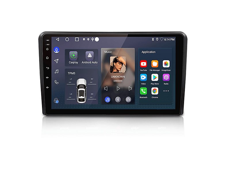 Autorradio  - Audi A3 S3 RS3 8P 8V 2008-2012 32GB CARPLAY JUNSUN, 9 "", 2*USB, Black