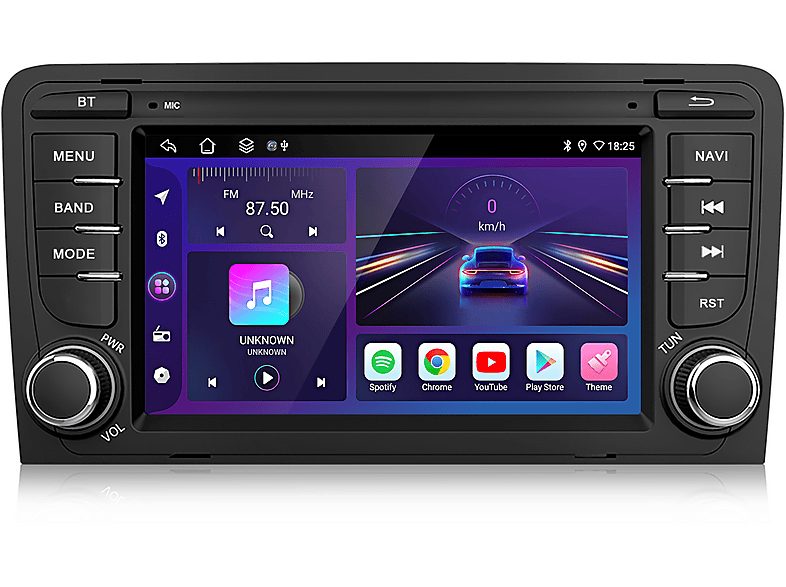 Autorradio  - Audi A3 S3 RS3 8P 8V 2008-2012 CARPLAY 32GB JUNSUN, 7 "", 2*USB, Black