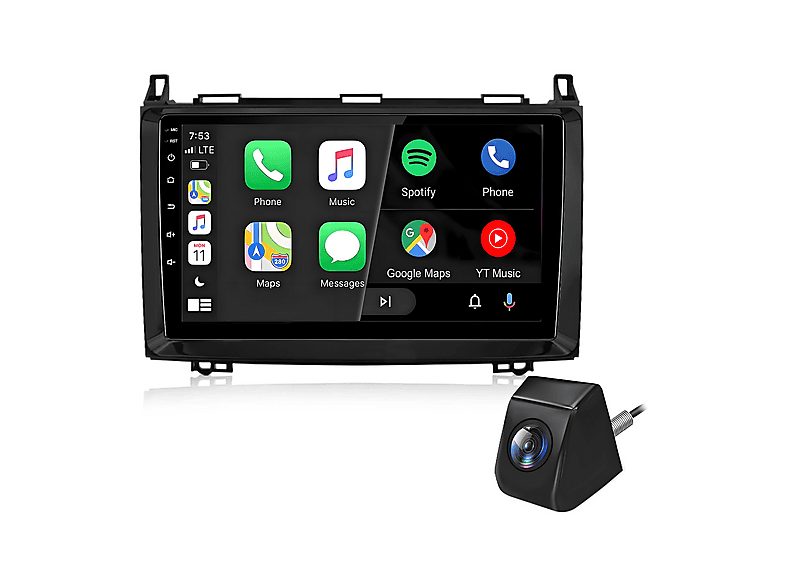 Autorradio  - Benz A/B/V e Sprinter W169 W245 Vião CARPLAY SMORGR, 9 "", 2*USB, Black