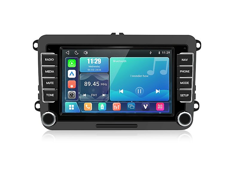 Autorradio  - Linux Carplay Para VW Golf 5 6 Tiguan Skoda Passat Seat Polo Touran CESTOVET, 7 "", 2*USB, Black