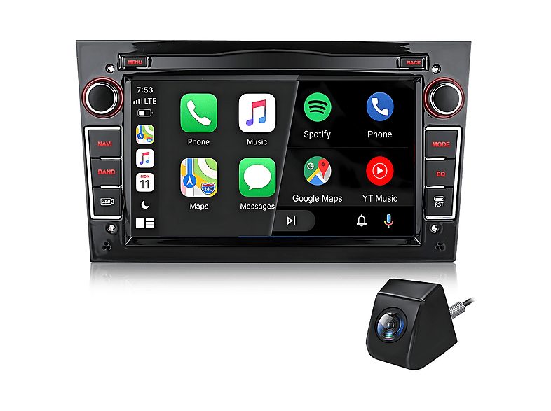 Autorradio  - Opel con Carplay/Android Auto 64GB CARPLAY SMORGR, 7 "", 2*USB, Black