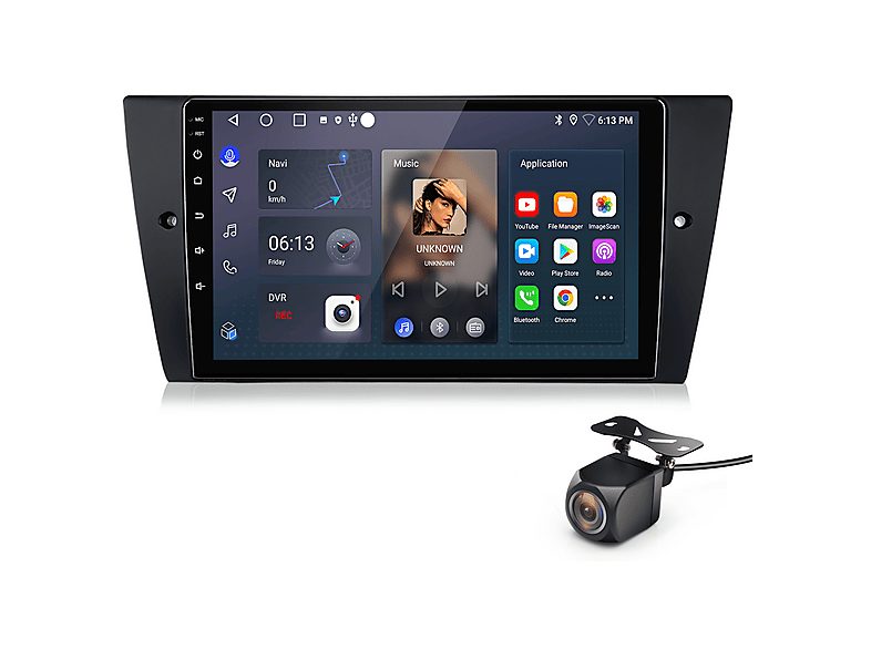 Autorradio  - para BMW 3er E90 E91 E92 E93 Carplay Android Auto 64GB +Cámara JUNSUN, 9 "", 2*USB, black