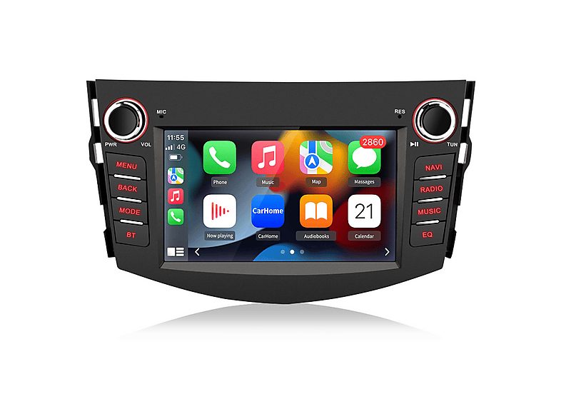 Autorradio  - Para Toyota RAV4 CarPlay GPS Navi WIFI 64GB CESTOVET, 7 "", 2*USB, Black