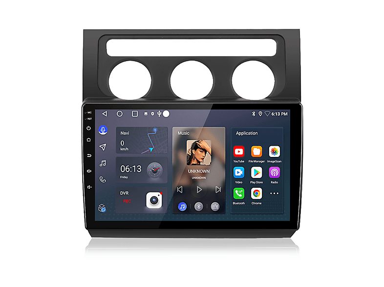 Autorradio  - Para VW Touran 1 2003-2010 Carplay Android Auto 64GB JUNSUN, 10,1 "", 2*USB, black