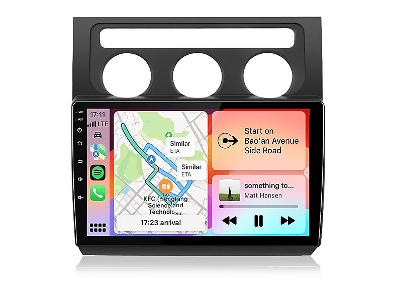 Autorradio  - Para VW Touran 1 2003-2010 Carplay GPS Navi WIFI 4+64GB Octa-Core CESTOVET, 10,1 "", 2*USB, Black