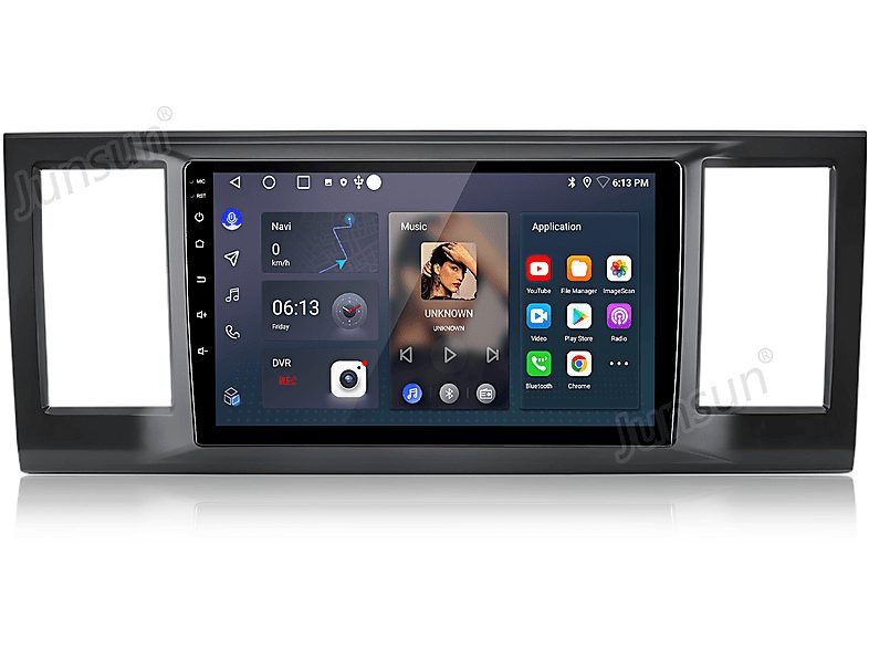 Autorradio  - VW Transporter T6 Multivan Caravelle 2GB+64GB GPS Navi CESTOVET, 10 "", Carplay,Andriod Auto,WIFI,BT,FM,SWC, Negro