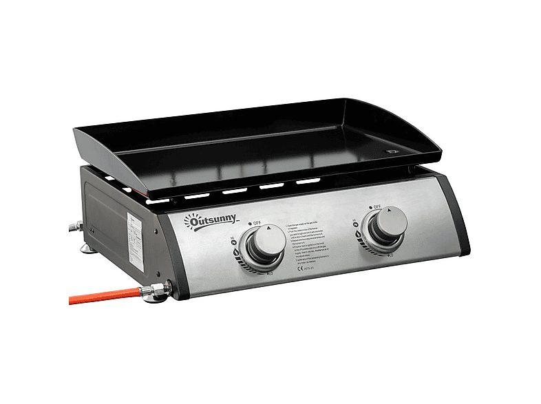 Barbacoa a gas - OUTSUNNY 846-108V40SR, 3000 W, Plata