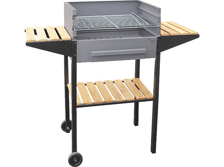 Barbacoa de carbón - FLORES CORTÉS 33716 - 3 alturas - Acabado en madera, Gris Antracita