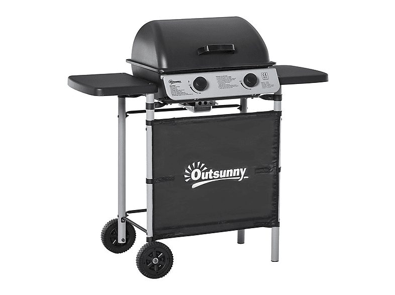 Barbacoa de gas - OUTSUNNY 846-063V40BK, 5600 W, Negro