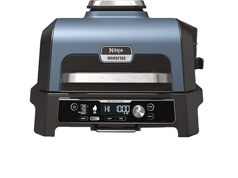 Barbacoa - Ninja Woodfire PRO Connect XL OG901EU, 1700 W, De 40°C a 260°C, WiFi, Bluetooth, Azul
