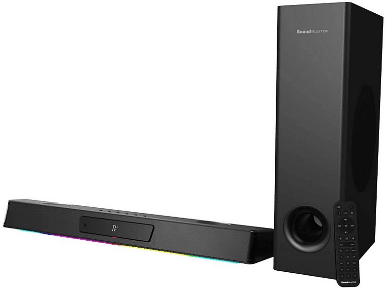Barra de sonido con subwoofer - CREATIVE LABS Sound Blaster Katana V2X, Bluetooth, Subwoofer No, 90 W, Negro