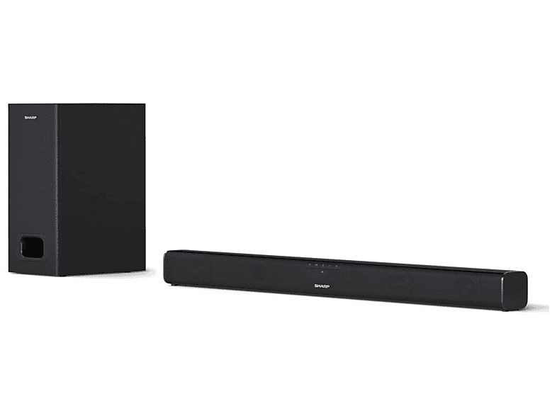 Barra de sonido con subwoofer - SHARP HT-SBW110, Bluetooth, Subwoofer Con cable, 180 W, Negro