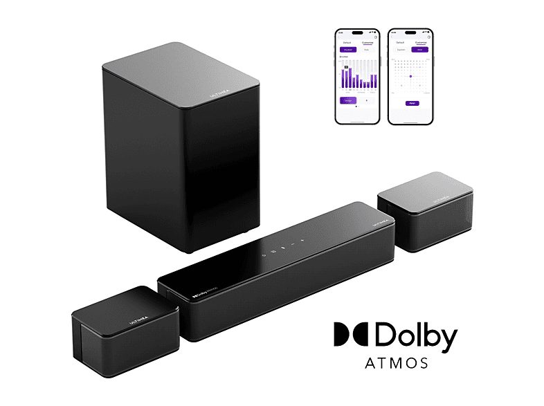 Barra de sonido - ULTIMEA Poseidon M4T - 450W 5.1 con Dolby Atmos, Bluetooth, Subwoofer Inalámbrico, Negro