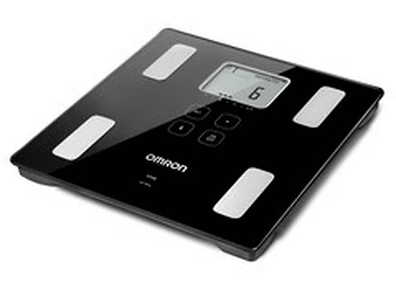 Báscula de baño - OMRON HBF-222T-EBK, Peso máximo 150 kg, Batería/s AAA, Indicador Masa Corporal (IMC), Negro